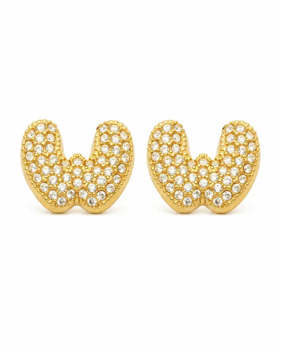 Additional view 23 of Aurelia Pavé Initial Stud Earrings by Zodiglow