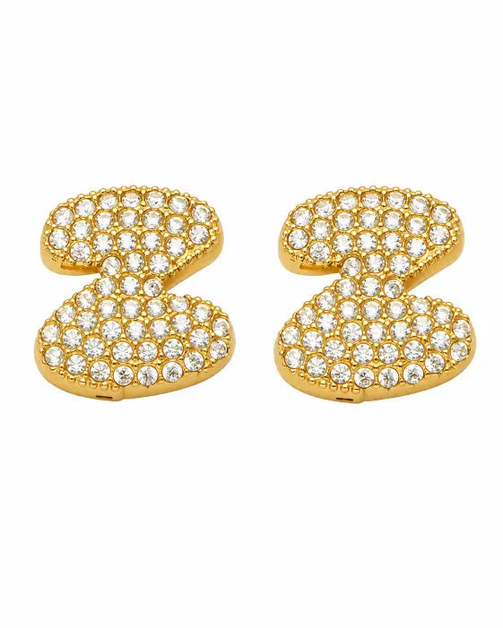 Additional view 26 of Aurelia Pavé Initial Stud Earrings by Zodiglow