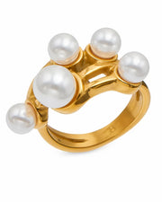 Additional view 7 of Éclat Pearl Sculptural Ring Collection by Zodiglow