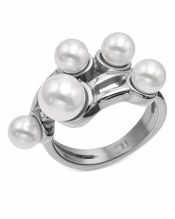 Additional view 8 of Éclat Pearl Sculptural Ring Collection by Zodiglow