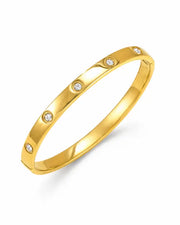 Alternate view of Aurelia Shell & Pavé Gold Bangle by Zodiglow