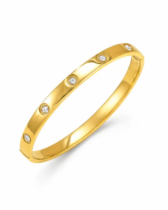 Alternate view of Aurelia Shell & Pavé Gold Bangle by Zodiglow