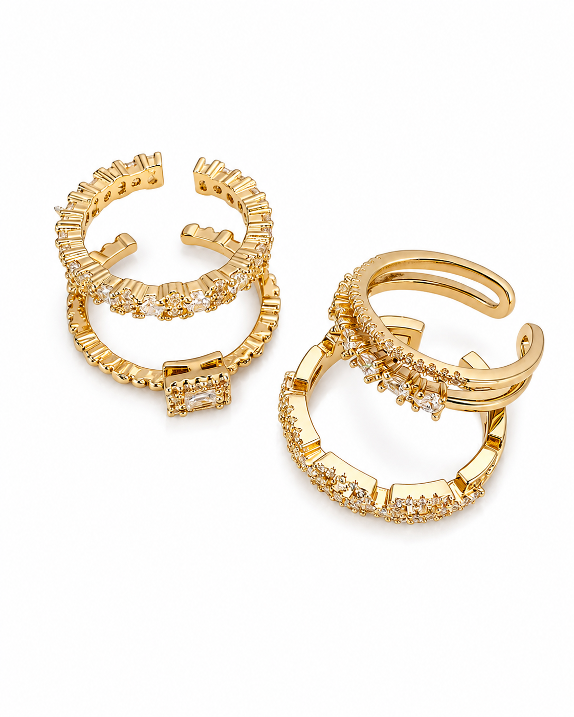Front view of Aurelia Square Ring Set by Zodiglow