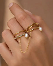 Detail view of Aurelia Stack Ring Set by Zodiglow