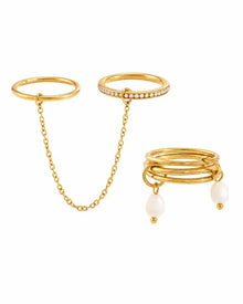 Front view of Aurelia Stack Ring Set by Zodiglow