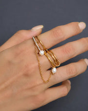 Side view of Aurelia Stack Ring Set by Zodiglow