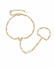 Detail view of Aurelia Zircon Hand Chain Collection by Zodiglow
