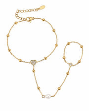 Styled view of Aurelia Zircon Hand Chain Collection by Zodiglow