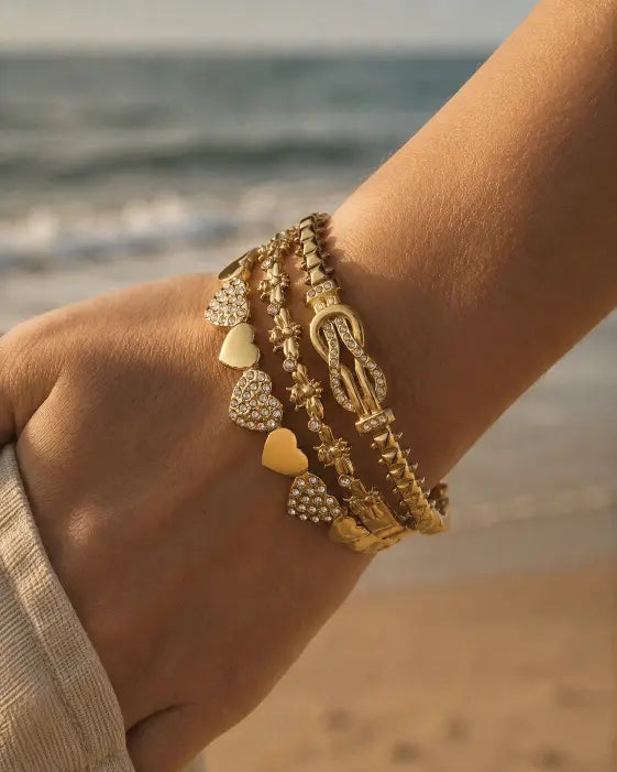 Additional view 9 of Aureline Sculptural Stacking Bangle Collection by Zodiglow