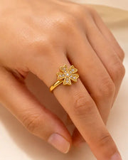 Alternate view of Aurette Pavé Blossom Ring by Zodiglow