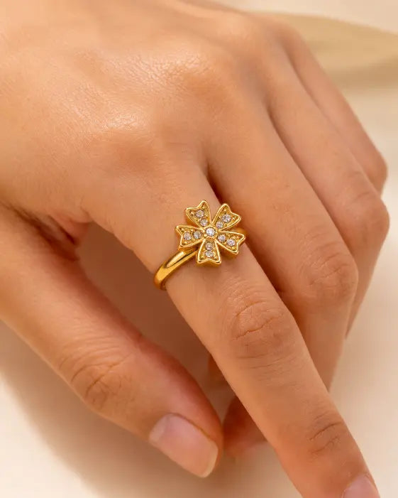Alternate view of Aurette Pavé Blossom Ring by Zodiglow