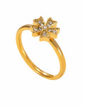 Front view of Aurette Pavé Blossom Ring by Zodiglow