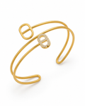 Front view of Aurette Zircon Double-Band Arm Cuff by Zodiglow