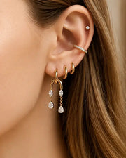 Alternate view of Aurielle Cascade Drop Hoop Earrings by Zodiglow