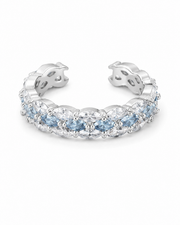 Front view of Aurora Baguette Open Ring by Zodiglow