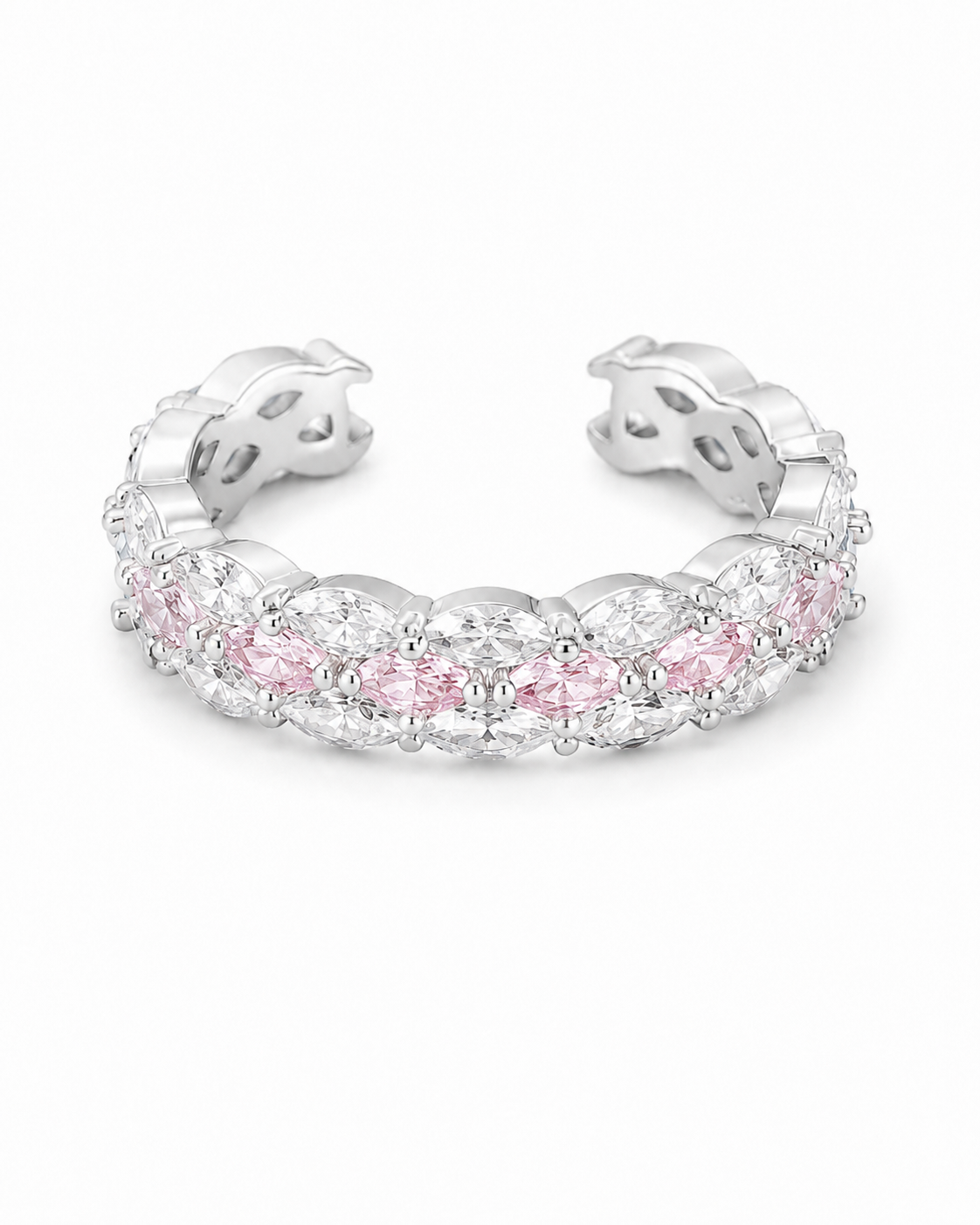 Side view of Aurora Baguette Open Ring by Zodiglow