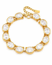 Front view of Aurora Oval Gold Bracelet by Zodiglow