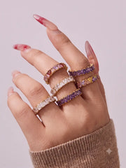 Detail view of Aurora Prism Crystal Eternity Ring by Zodiglow