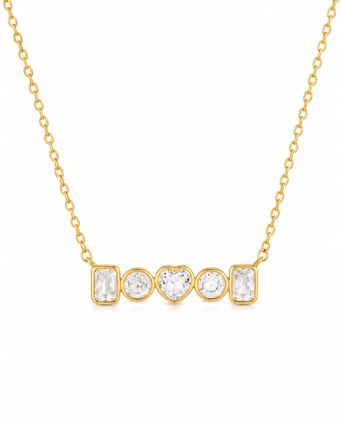 Front view of Aurora Zircon Necklace Series by Zodiglow