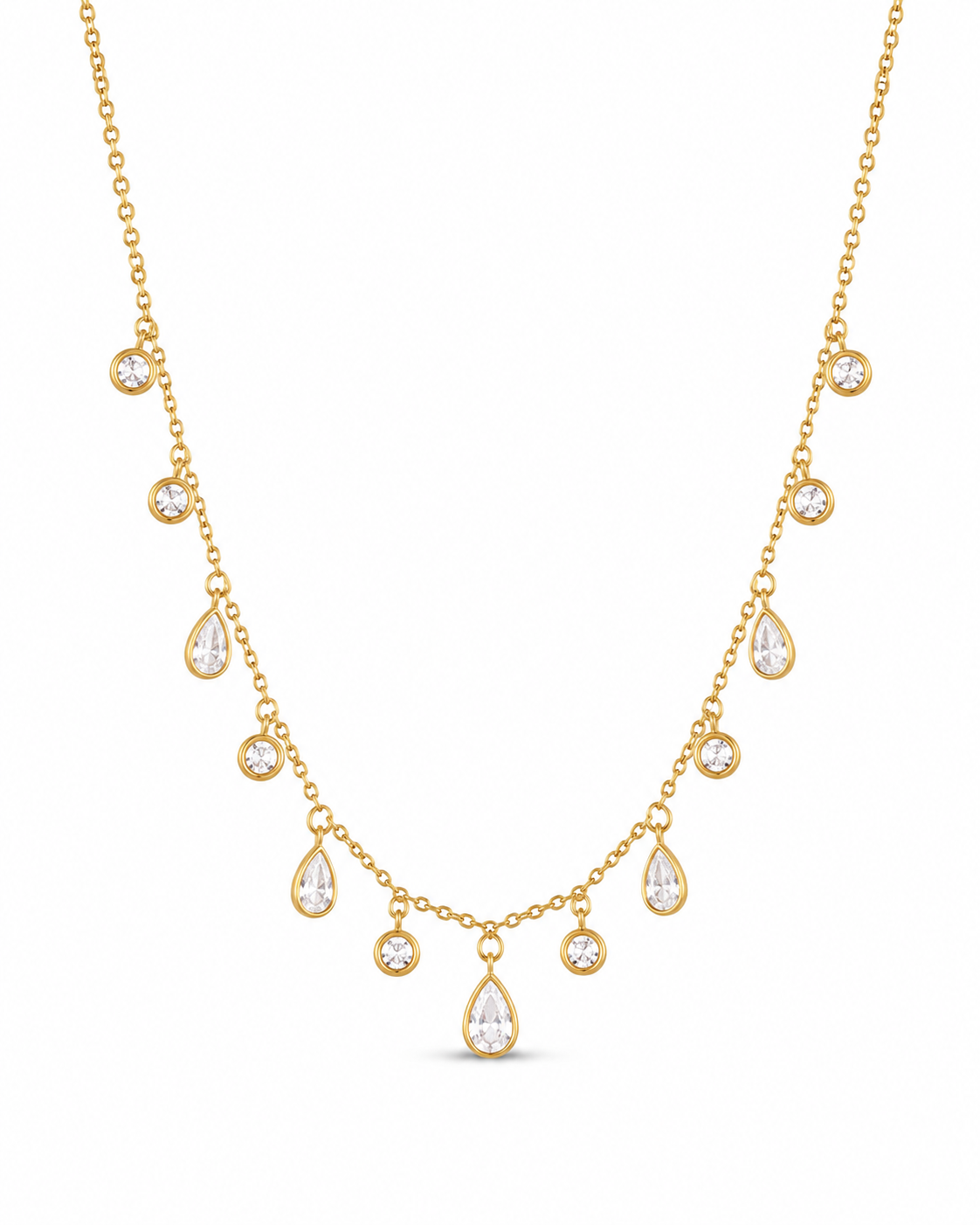 Styled view of Aurora Zircon Necklace Series by Zodiglow
