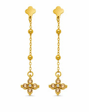 Additional view 7 of Aveline Zircon Clover Drop Earrings by Zodiglow