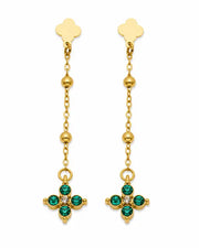 Additional view 8 of Aveline Zircon Clover Drop Earrings by Zodiglow