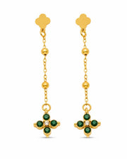 Additional view 9 of Aveline Zircon Clover Drop Earrings by Zodiglow