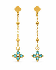 Additional view 11 of Aveline Zircon Clover Drop Earrings by Zodiglow