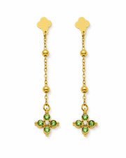 Additional view 12 of Aveline Zircon Clover Drop Earrings by Zodiglow