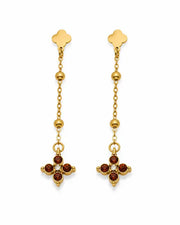 Additional view 14 of Aveline Zircon Clover Drop Earrings by Zodiglow