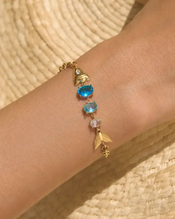 Alternate view of Azure Tide Fish Tail Bracelet by Zodiglow