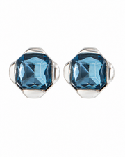 Front view of Azure Zircon Stud Earrings by Zodiglow