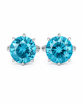 Front view of Azure Zircon Studs by Zodiglow