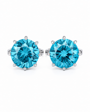 Front view of Azure Zircon Studs by Zodiglow
