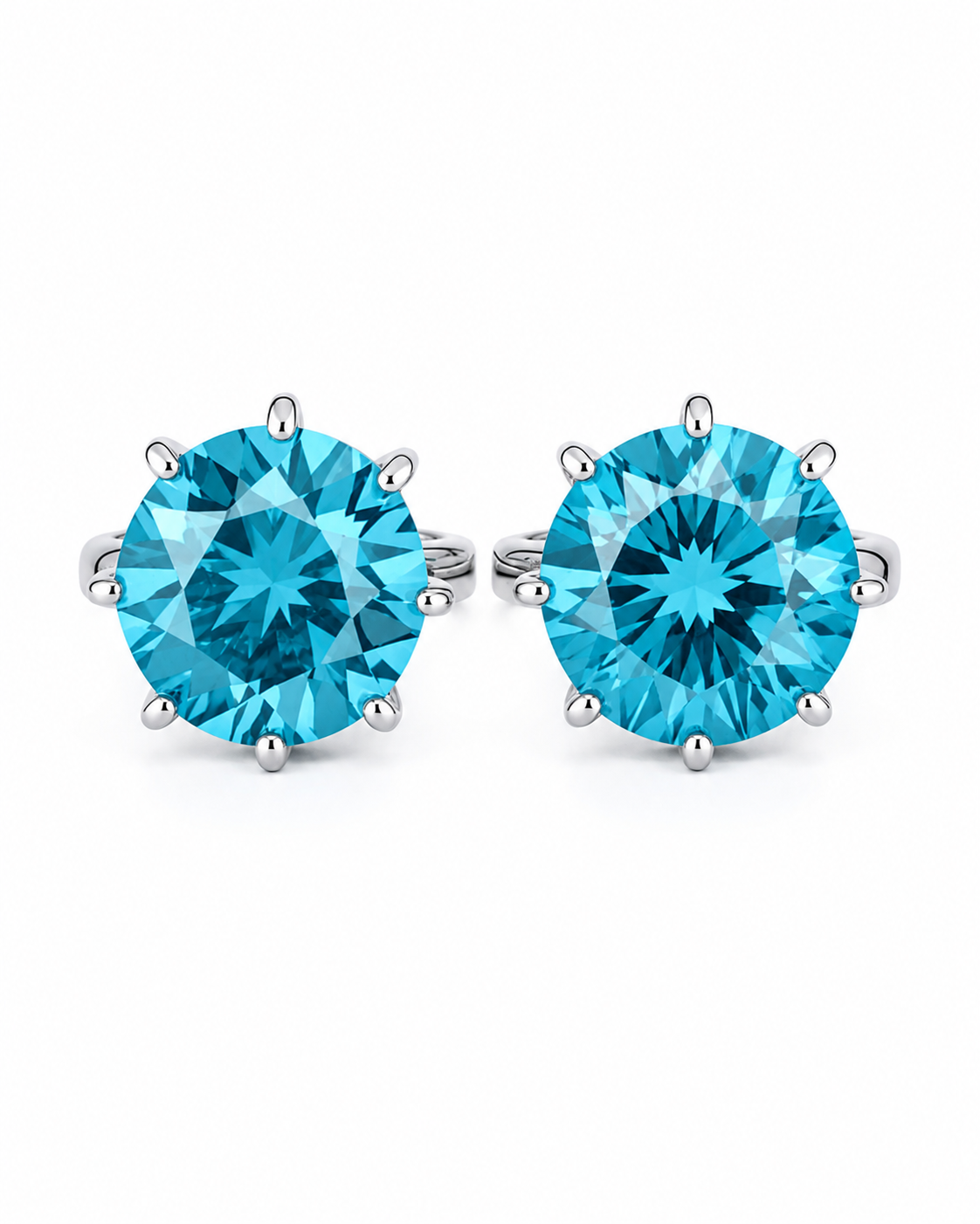 Front view of Azure Zircon Studs by Zodiglow