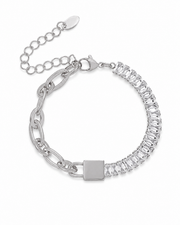 Detail view of Baguette Link Bracelet by Zodiglow