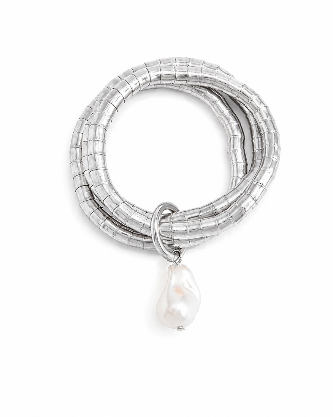 Alternate view of Baroque Pearl Coil Bracelet by Zodiglow