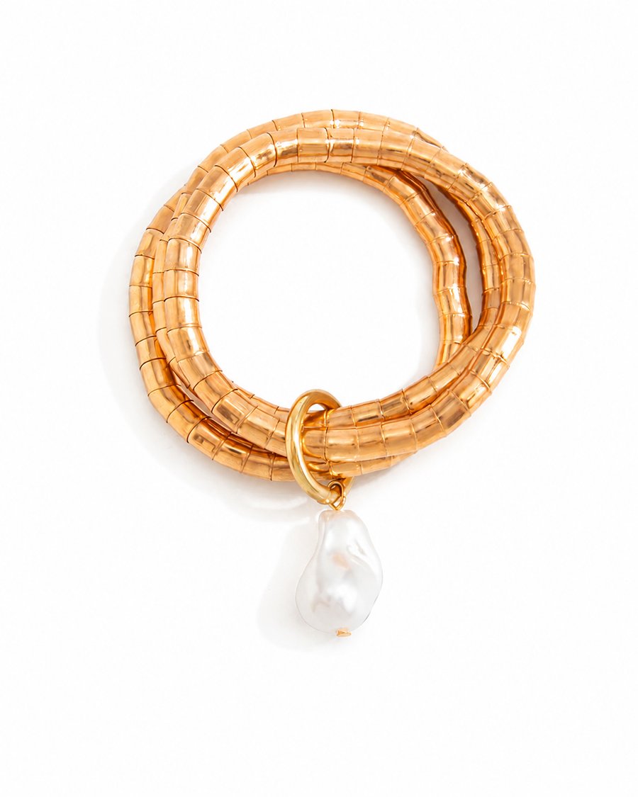 Baroque Pearl Coil Bracelet