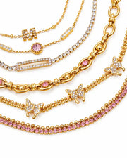 Close-up view of Blush Butterfly 6-Piece Bracelet Set by Zodiglow