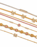 Front view of Blush Butterfly 6-Piece Bracelet Set by Zodiglow
