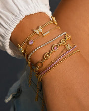 Side view of Blush Butterfly 6-Piece Bracelet Set by Zodiglow