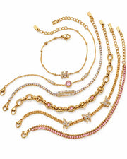 Styled view of Blush Butterfly 6-Piece Bracelet Set by Zodiglow