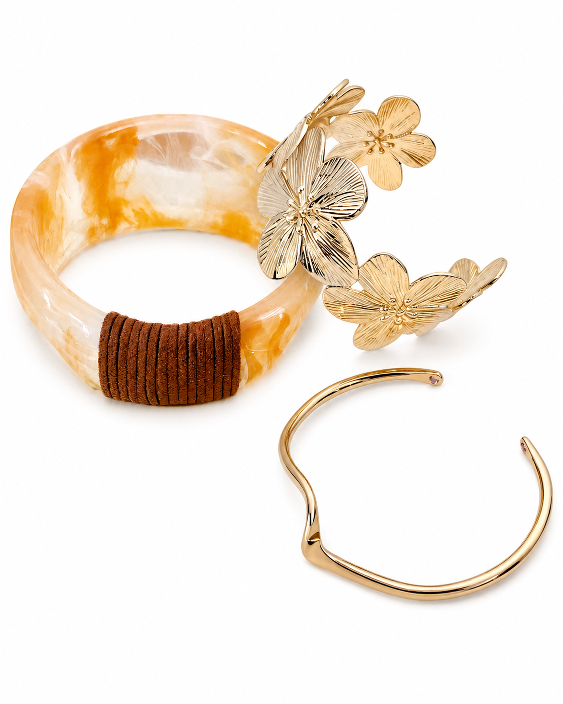 Front view of Botanical Resin Bracelet Set by Zodiglow