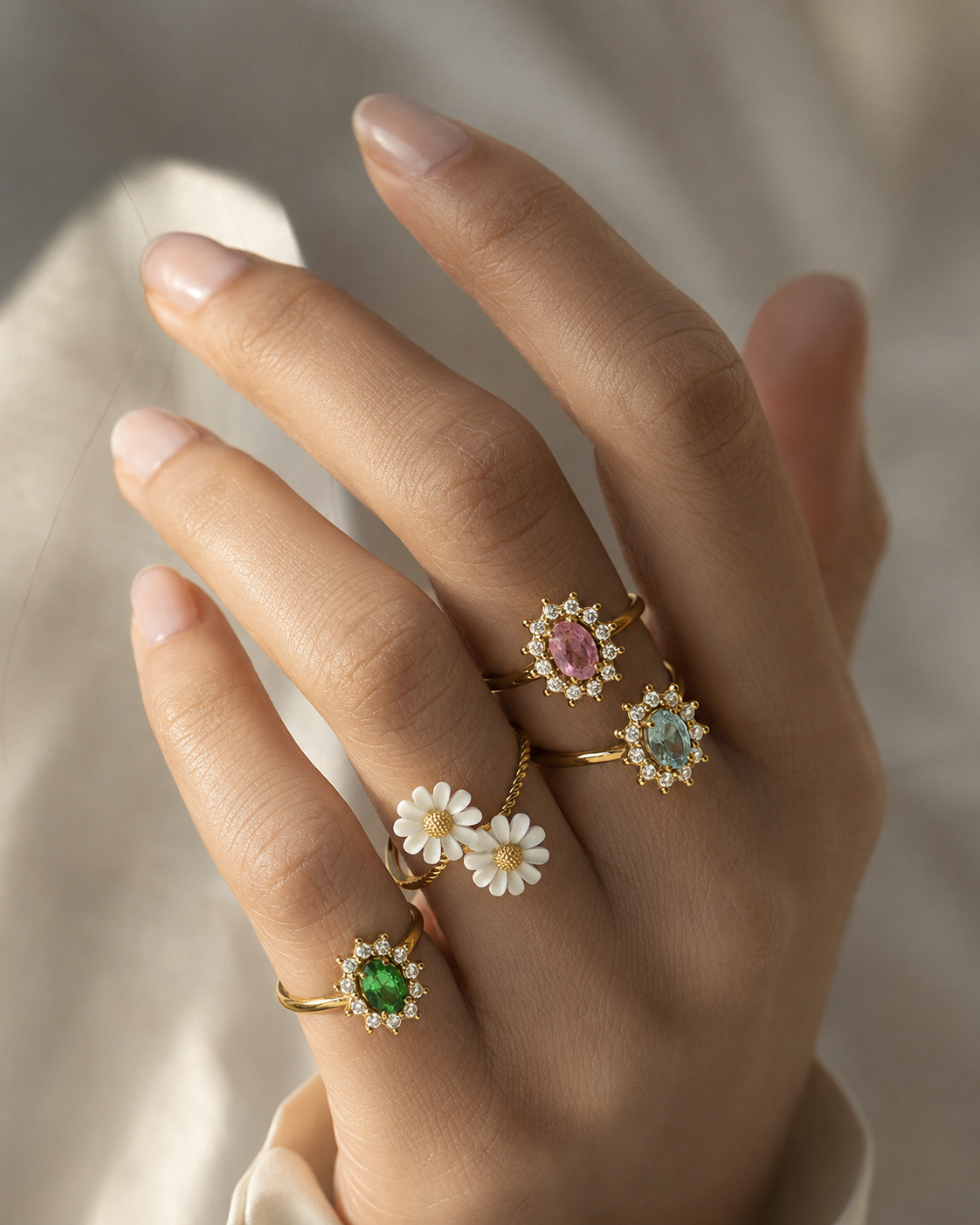 Alternate view of Celeste Floral Open Ring Collection by Zodiglow