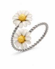 Side view of Celeste Floral Open Ring Collection by Zodiglow