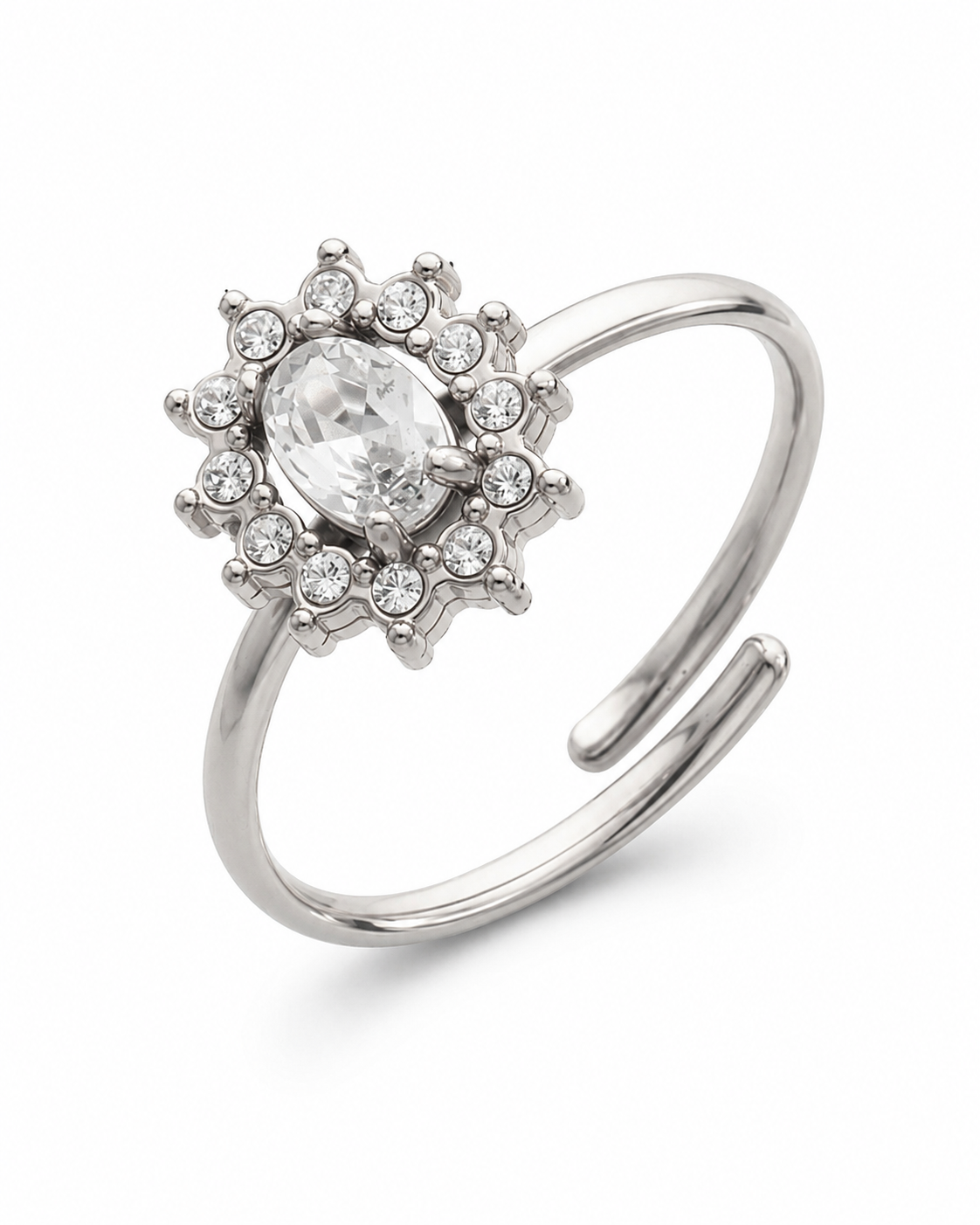 Styled view of Celeste Floral Open Ring Collection by Zodiglow
