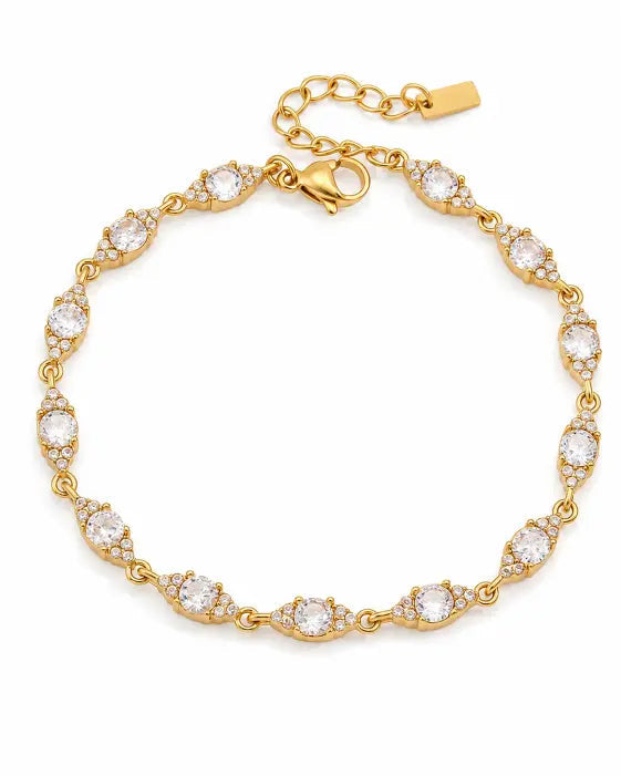 Front view of Celeste Halo Gold Bracelet by Zodiglow