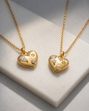 Detail view of Celeste Heart Zircon Necklace by Zodiglow