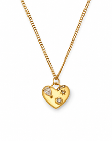 Front view of Celeste Heart Zircon Necklace by Zodiglow