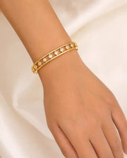 Alternate view of Celeste Orbit Gold Cuff Bracelet by Zodiglow